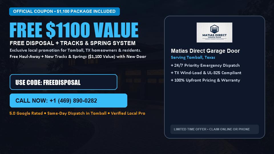Matias Direct Garage Door FREE Haul-Away & Heavy-Duty Tracks with New Door in Tomball, TX